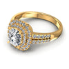 Round and Cushion Diamonds 1.00CT Halo Ring in 14KT Rose Gold