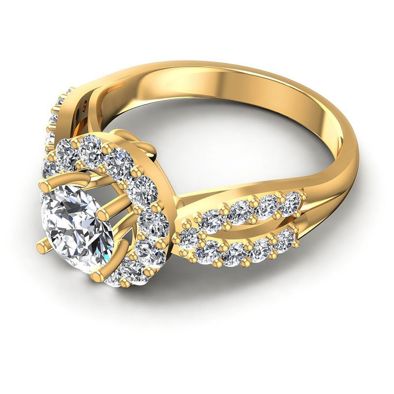 Round Diamonds 1.40CT Halo Ring in 14KT Rose Gold