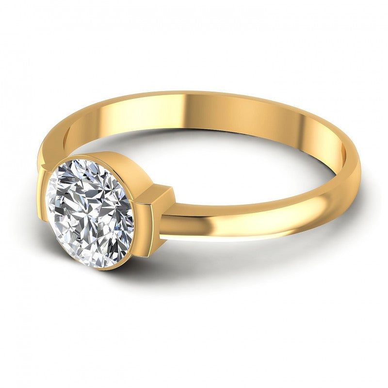 Round Diamonds 0.35CT Solitaire Ring in 14KT Rose Gold