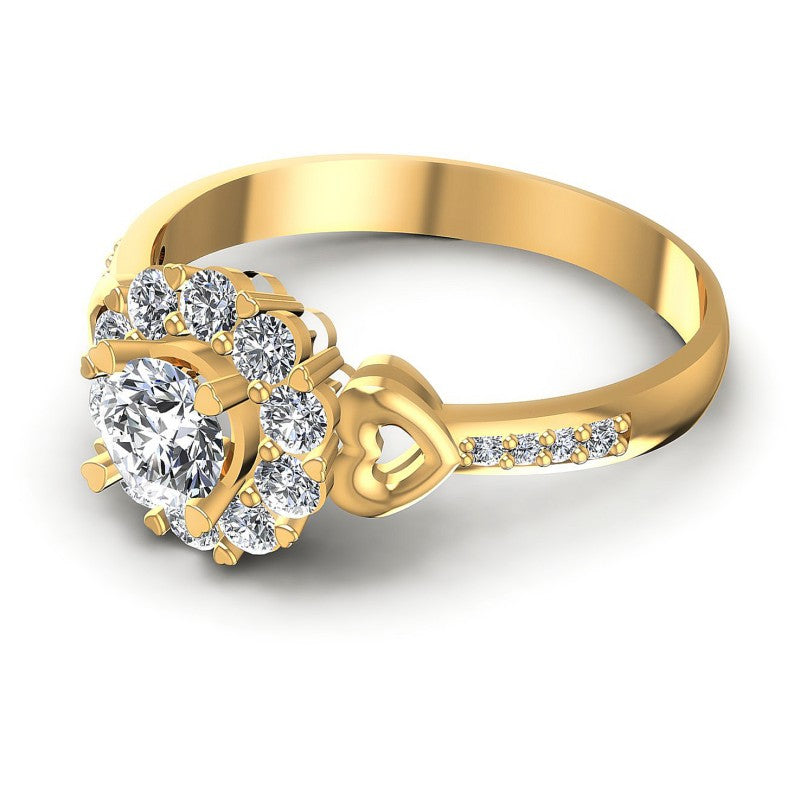 Round Diamonds 0.80CT Halo Ring in 14KT Rose Gold