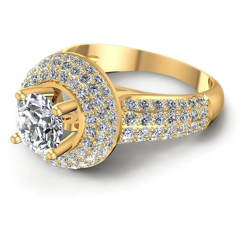 Round Diamonds 1.50CT Halo Ring in 14KT Rose Gold