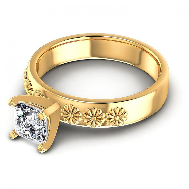 Princess Diamonds 0.35CT Solitaire Ring in 14KT Rose Gold