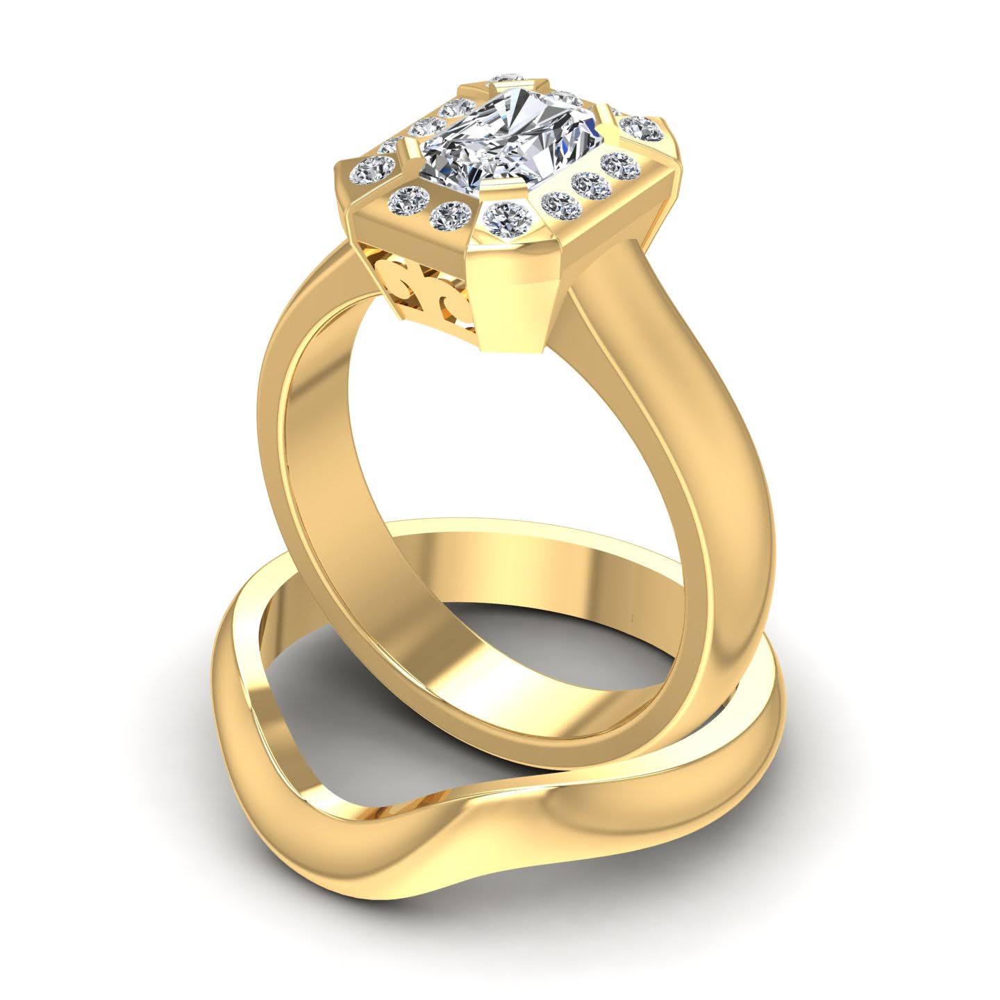 Bridal Sets 0.51-1.66CT Round & Radiant Cut Diamonds