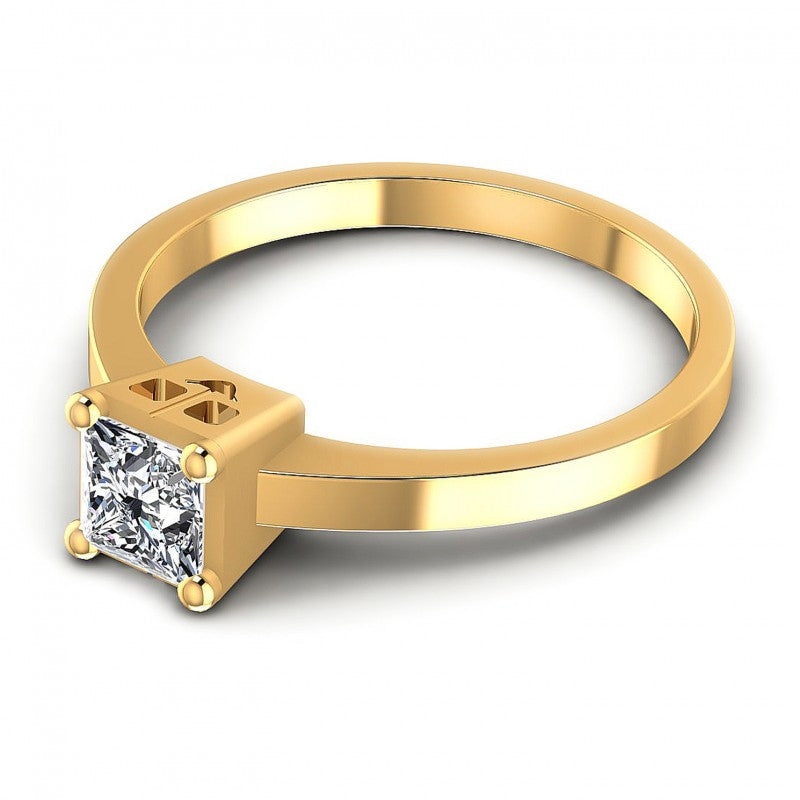 Princess Diamonds 0.35CT Solitaire Ring in 14KT Rose Gold