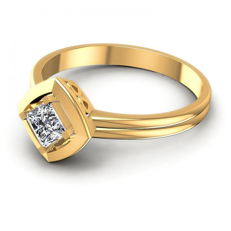 Princess Diamonds 0.35CT Solitaire Ring in 14KT Rose Gold