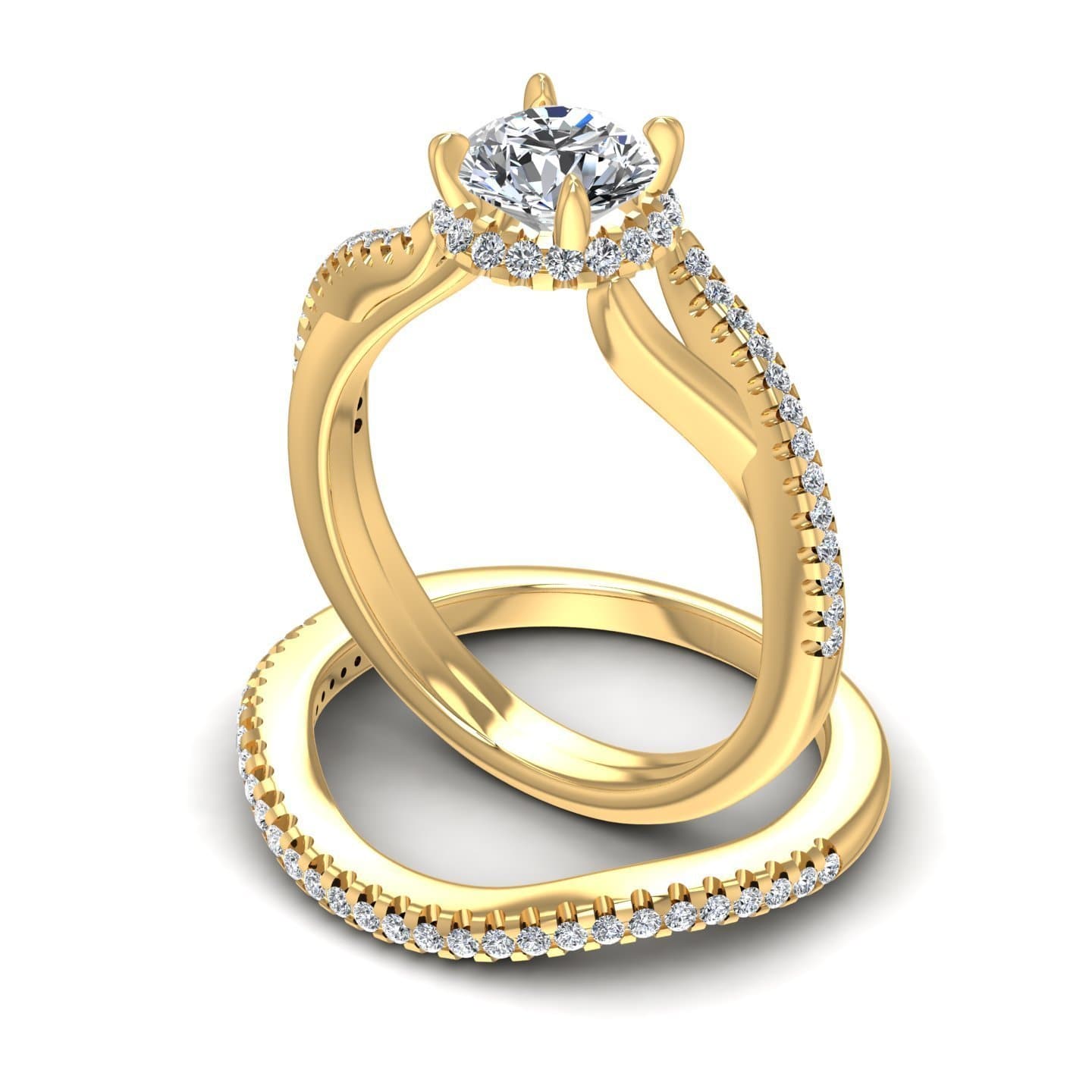 Bridal Sets 0.75-1.90CT Round Cut Diamonds