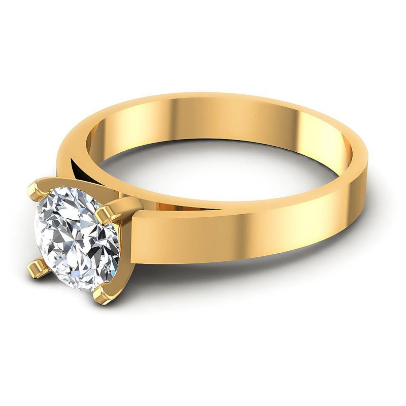 Round Diamonds 0.35CT Solitaire Ring in 14KT Rose Gold