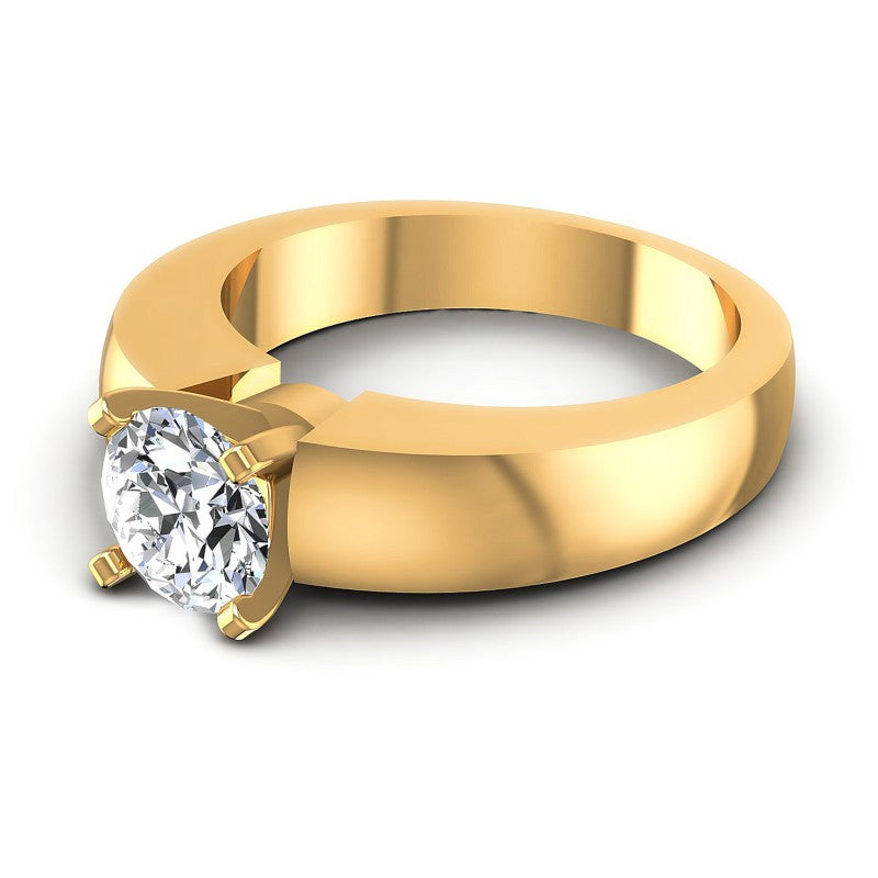 Round Diamonds 0.35CT Solitaire Ring in 14KT Rose Gold