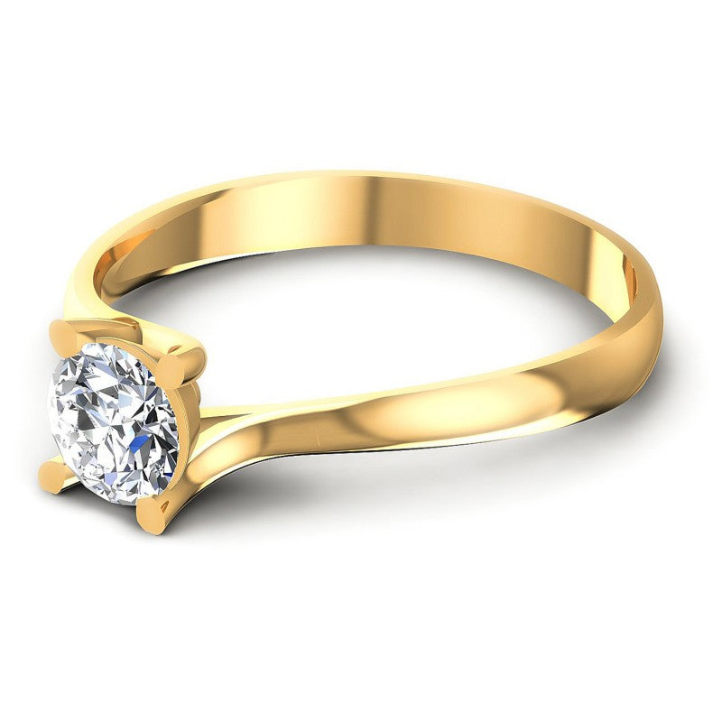 Round Diamonds 0.35CT Solitaire Ring in 14KT Rose Gold