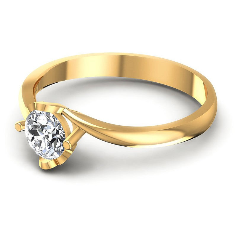Round Diamonds 0.35CT Solitaire Ring in 14KT Rose Gold