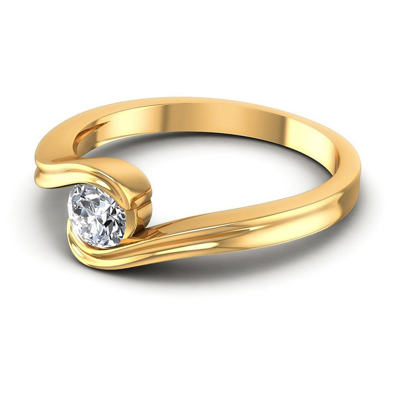 Round Diamonds 0.35CT Solitaire Ring in 14KT Rose Gold