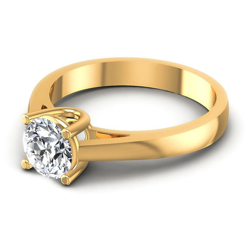 Round Diamonds 0.35CT Solitaire Ring in 14KT Rose Gold