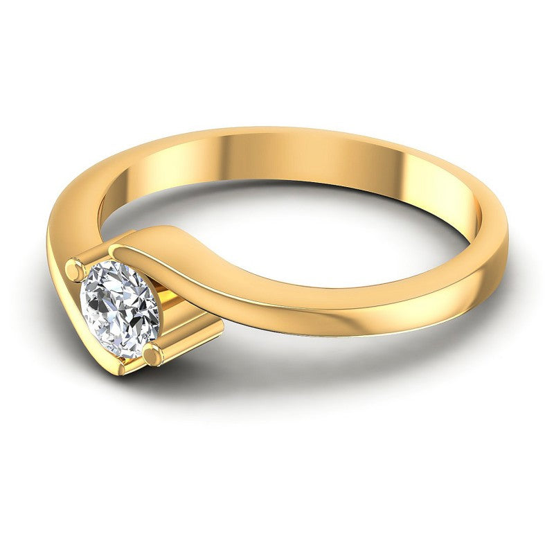 Round Diamonds 0.35CT Solitaire Ring in 14KT Rose Gold