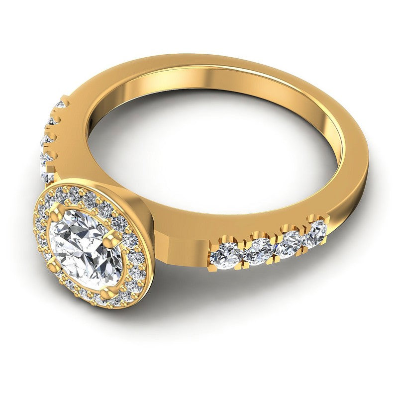 Round Diamonds 0.70CT Halo Ring in 14KT Rose Gold