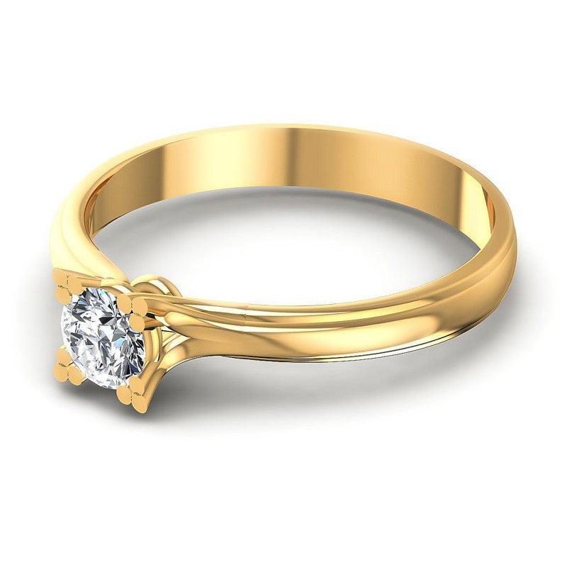 Round Diamonds 0.35CT Solitaire Ring in 14KT Rose Gold