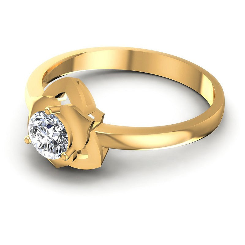 Round Diamonds 0.35CT Solitaire Ring in 14KT Rose Gold