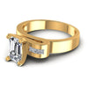 0.45CT Emerald And Princess  Cut Diamonds Engagement Rings