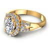 Round and Oval Diamonds 0.90CT Halo Ring in 14KT Rose Gold