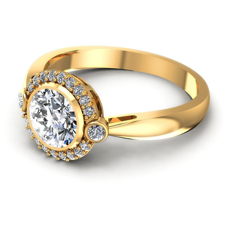 Round Diamonds 0.55CT Halo Ring in 14KT Rose Gold
