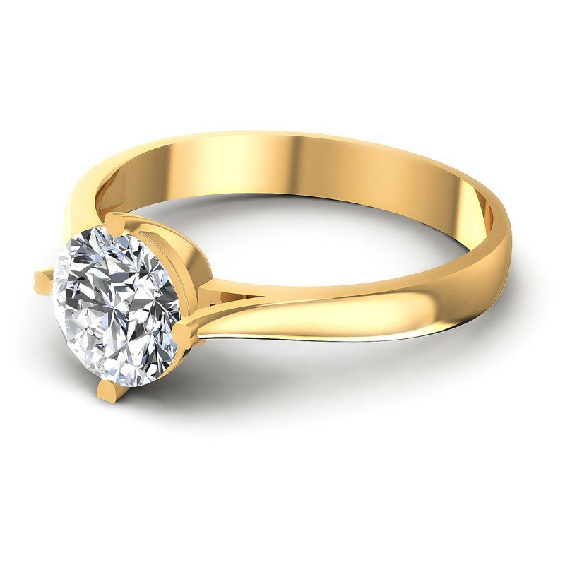 Round Diamonds 0.35CT Solitaire Ring in 14KT Rose Gold