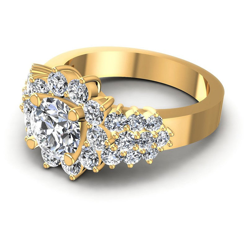 Round Diamonds 1.85CT Halo Ring in 14KT Rose Gold