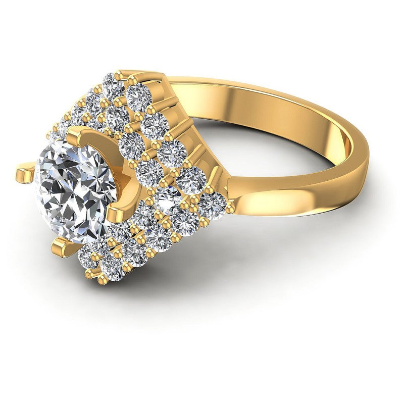 Round Diamonds 1.20CT Halo Ring in 14KT Rose Gold