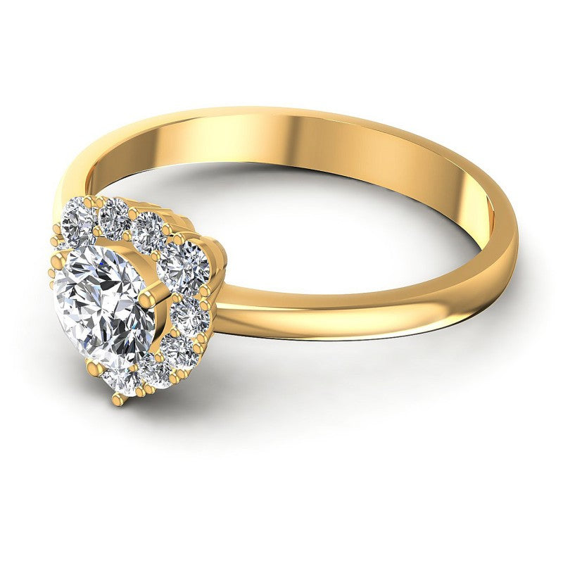 Round Diamonds 0.65CT Halo Ring in 14KT Rose Gold