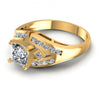 Princess and Round Diamonds 0.70CT Engagement Ring in 14KT Rose Gold