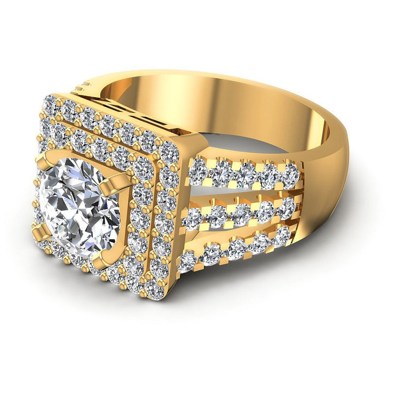 Round Diamonds 1.55CT Halo Ring in 14KT Rose Gold