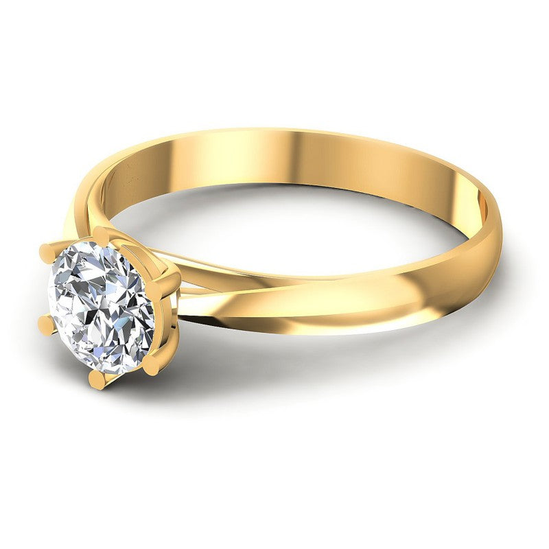 Round Diamonds 0.35CT Solitaire Ring in 14KT Rose Gold