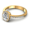 Round and Oval Diamonds 0.75CT Halo Ring in 14KT Rose Gold