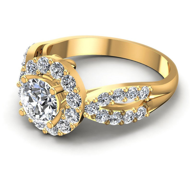 Round Diamonds 1.40CT Halo Ring in 14KT Rose Gold