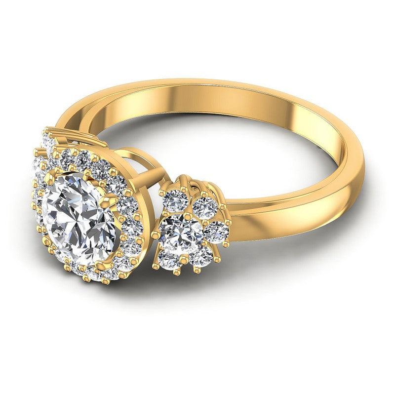 Round Diamonds 0.80CT Halo Ring in 14KT Rose Gold