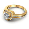 Round and Heart Diamonds 0.65CT Halo Ring in 14KT Rose Gold