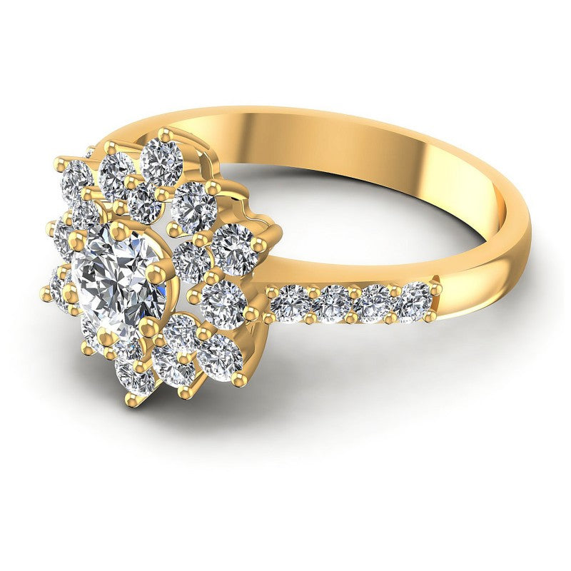 Round Diamonds 1.05CT Halo Ring in 14KT Rose Gold