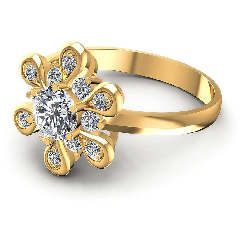 Round Diamonds 0.65CT Halo Ring in 14KT Rose Gold