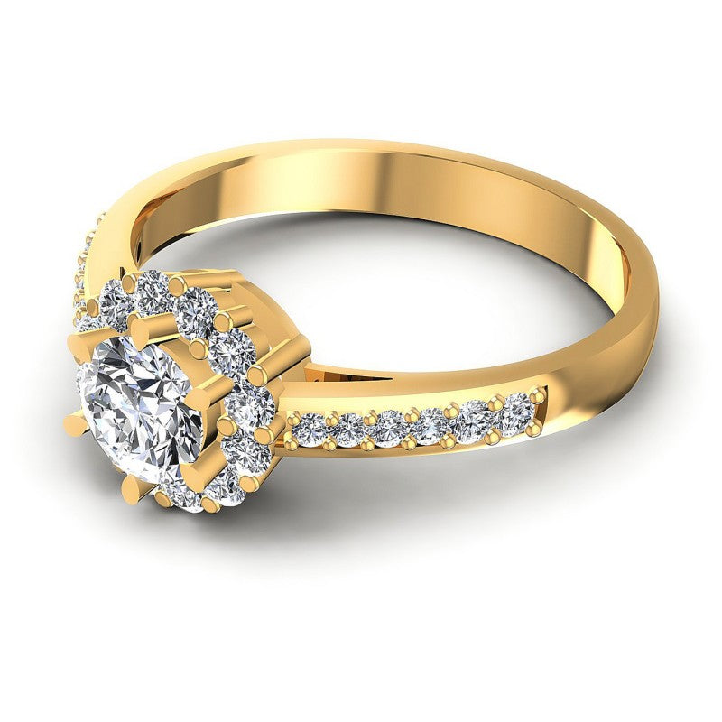 Round Diamonds 0.65CT Halo Ring in 14KT Rose Gold