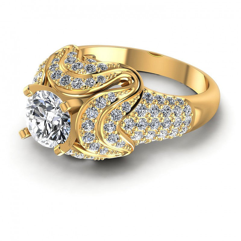 Round Diamonds 1.30CT Engagement Ring in 14KT Rose Gold