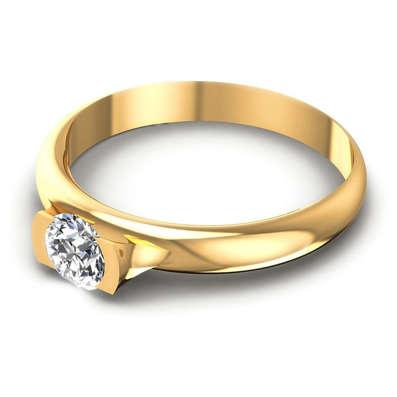 Round Diamonds 0.35CT Solitaire Ring in 14KT Rose Gold