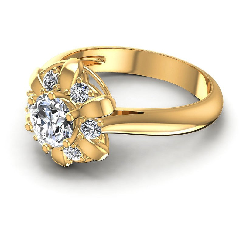 Round Diamonds 0.55CT Halo Ring in 14KT Rose Gold