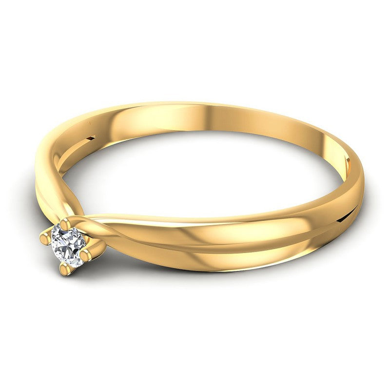Round Diamonds 0.10CT Solitaire Ring in 14KT Rose Gold