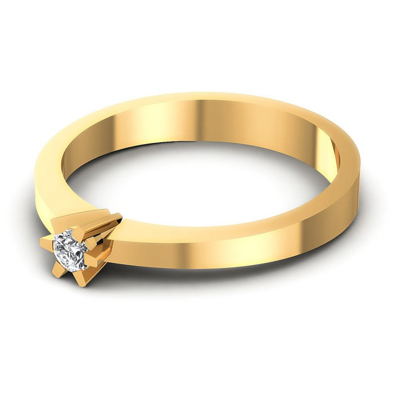 Round Diamonds 0.10CT Solitaire Ring in 14KT Rose Gold