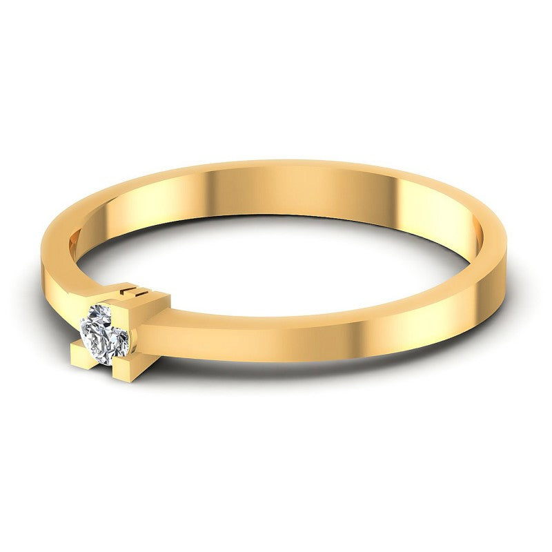 Round Diamonds 0.10CT Solitaire Ring in 14KT Rose Gold