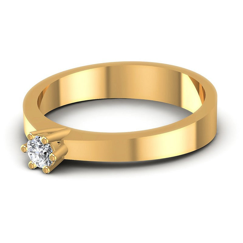 Round Diamonds 0.20CT Solitaire Ring in 14KT Rose Gold