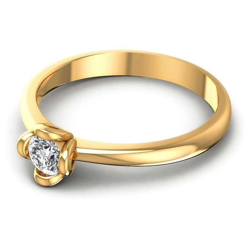 Round Diamonds 0.25CT Solitaire Ring in 14KT Rose Gold