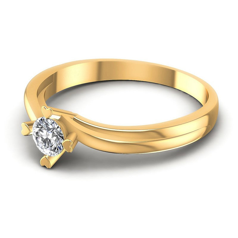 Round Diamonds 0.35CT Solitaire Ring in 14KT Rose Gold