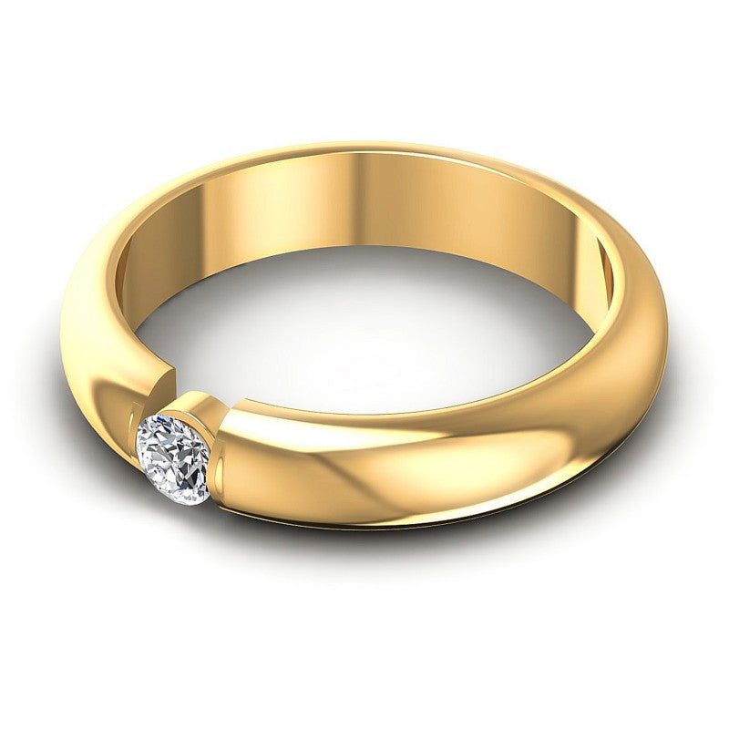 Round Diamonds 0.15CT Solitaire Ring in 14KT Rose Gold