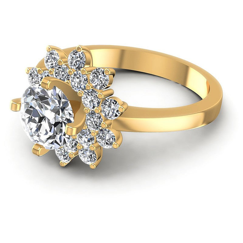 Round Cut Diamonds Halo Ring in 14KT Rose Gold