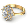 Princess and Round and Oval Diamonds 1.65CT Halo Ring in 14KT Rose Gold