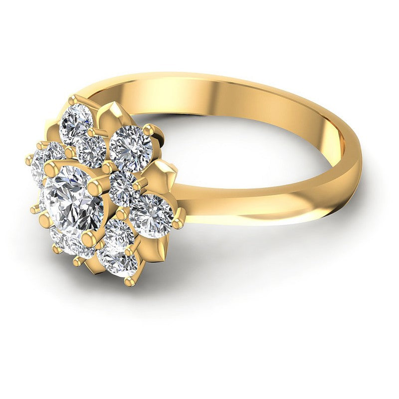 Round Cut Diamonds Halo Ring in 14KT Rose Gold